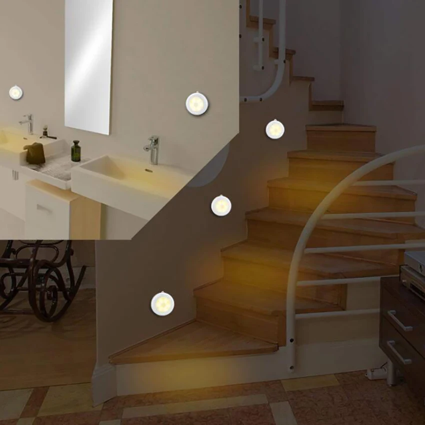 O sensor de movimento conduziu a luz noturna, luz de parede a pilhas, luzes magnéticas do armário vara em qualquer lugar da lâmpada para a cozinha, corredor
