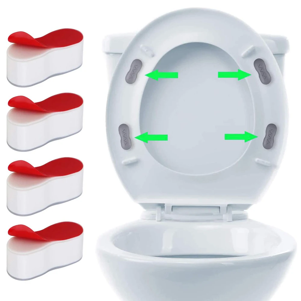 4PCS Toilet Seat Bumper Protection Pad Bathroom Buffer Shockproof Replacement Bumpers Strong Adhesive Protect Toilet Seat