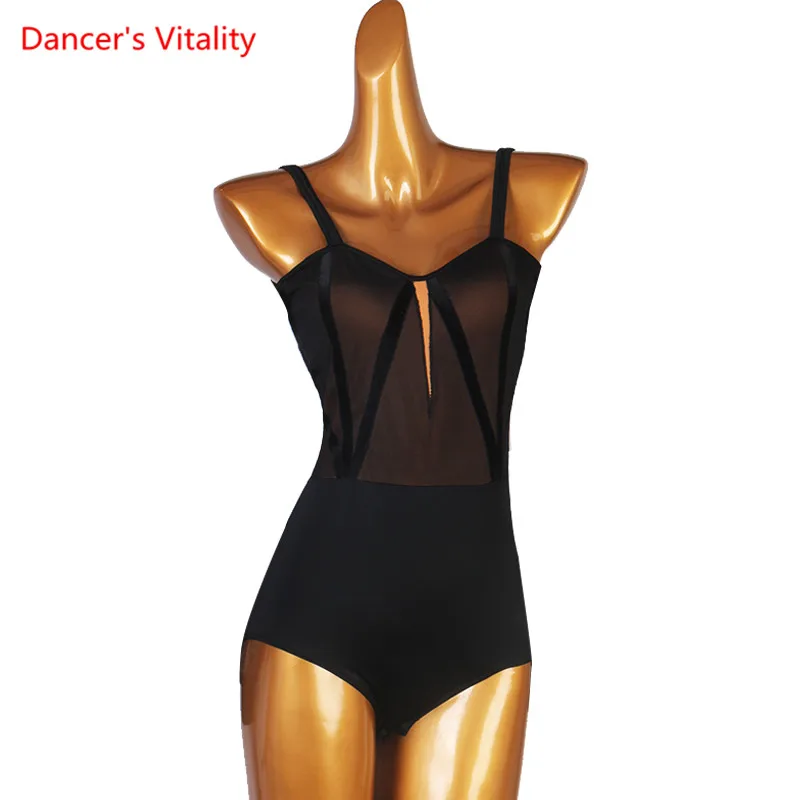 

Latin Dance Female Child Adult High-End Custom Sling Body Suit Modern Dancewear Backless Top Profession Performance Onesies