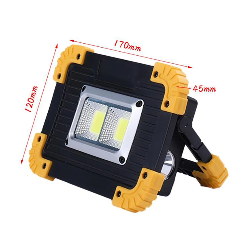 20W LED Portable Work Light Super Bright COB Flood Lights Waterproof Work Lamp with USB Cable Job Site Light Outdoor Camping