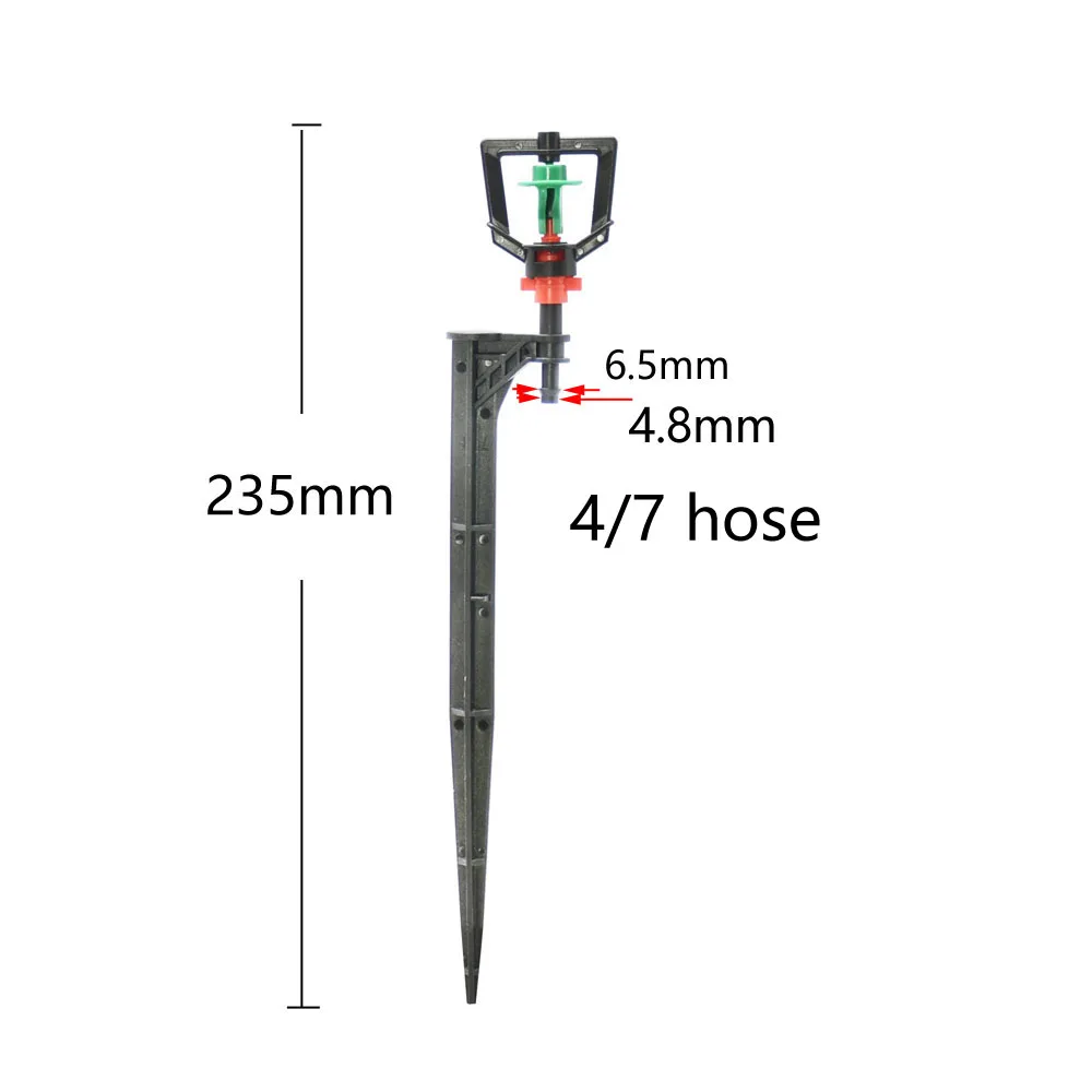 온실 360 굴절 마이크로 노즐, 정원 드립 관개 미스트 시스템, 걸이식 가습기 분무기, 4/7mm 바브, 5 개