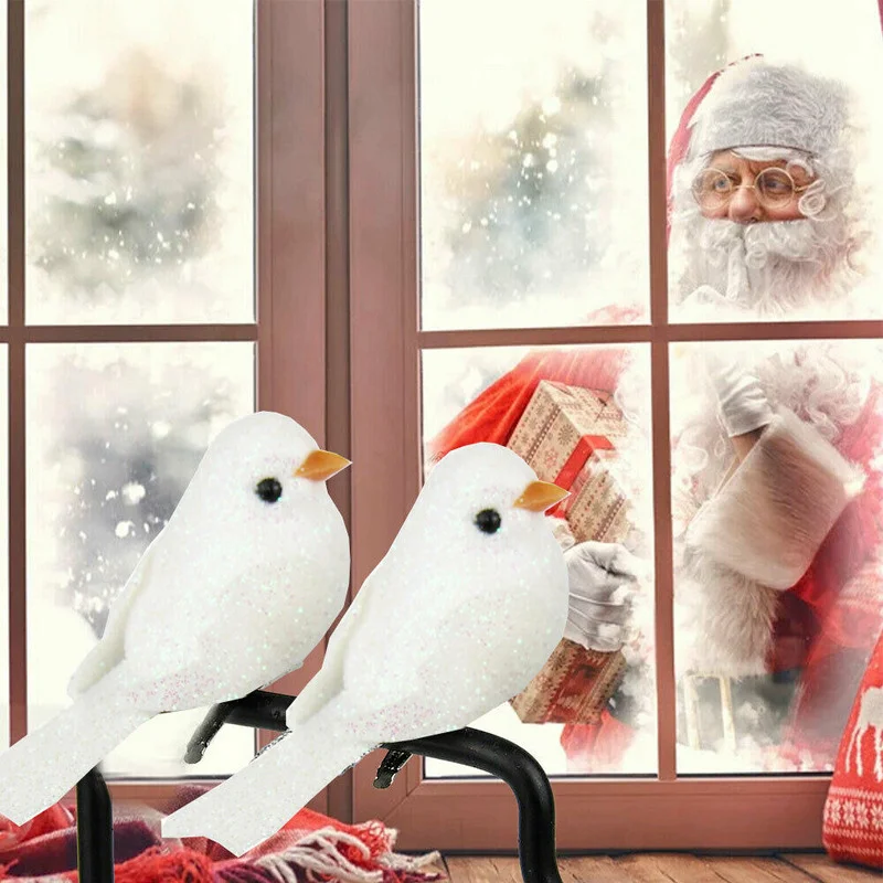 12Pcs Clip-on Mini Fake Bird Xmas Tree Ornaments Festival Garden Decor Gift Christmas Decorations Home Decor Gifts Navidad