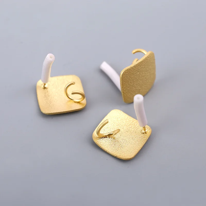 10pcs/set Stainless Steel Stud Earrings Base Golden Color Earrings Connectors for Diy Jewelry Making