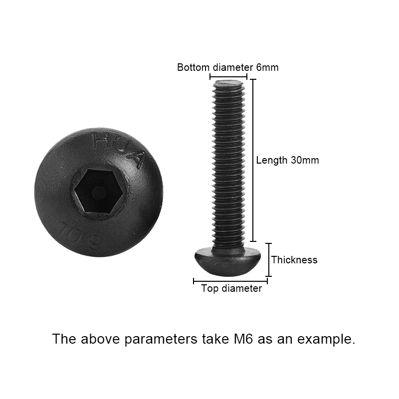Set De Tornillos Avellanados De Cabeza Hexagonal Interior M3 A M10 – Acero Negro, Largos De 6 A 50 Mm, Sin Marca