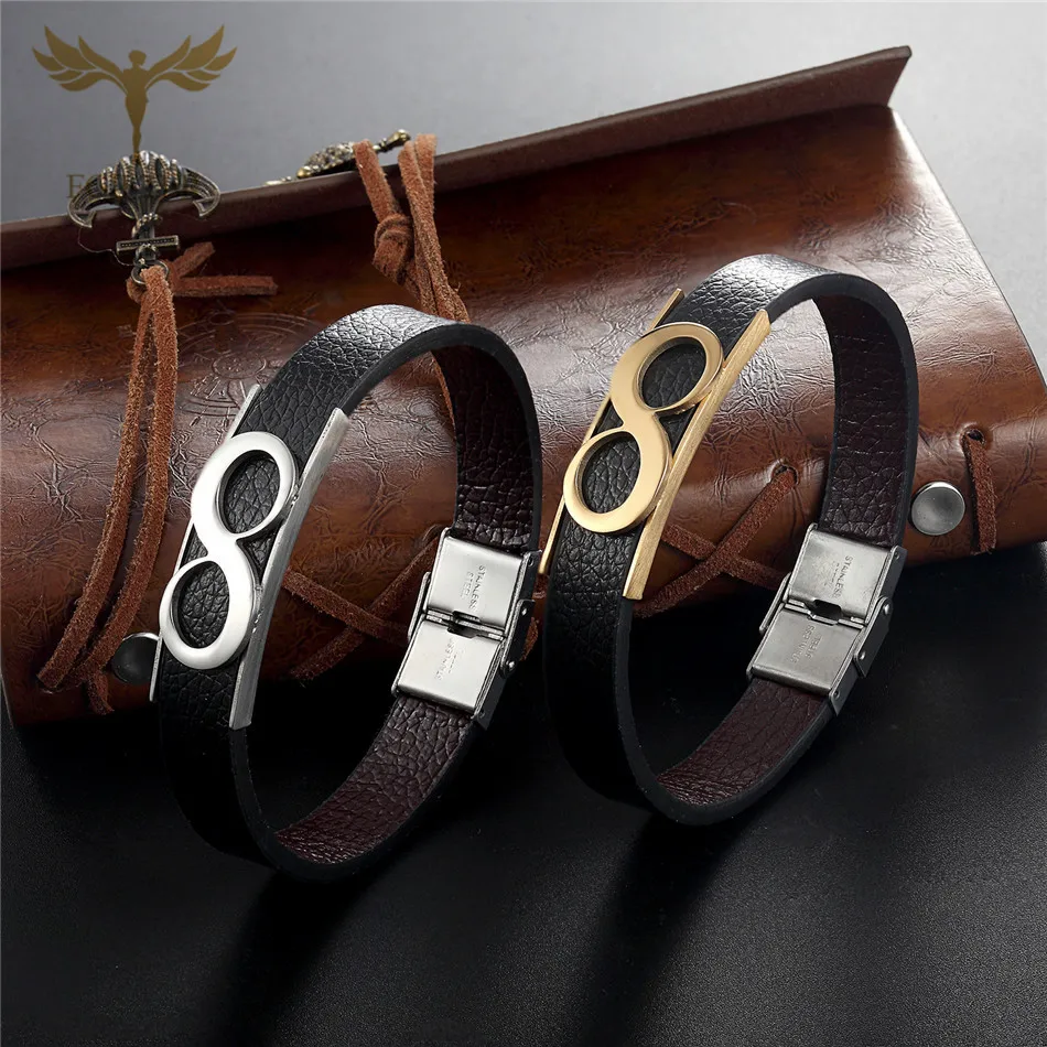 Unlimited 8 Leather Bracelet Women Men Armband Gift Unisex Bracelets & Bangles Charm Male Trendy Jewelry