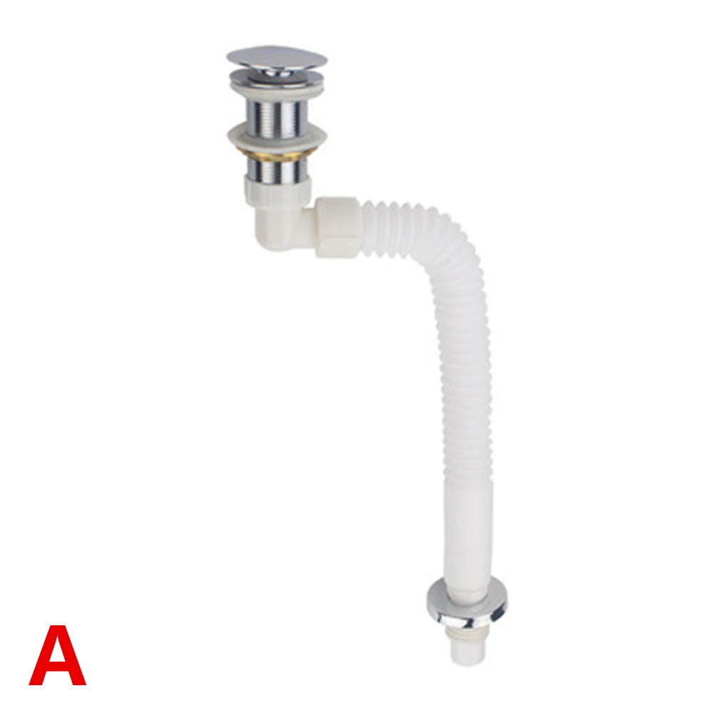Lavabo de cobre completo, tubo retráctil de drenaje, cesta de aleta de rebote, tubo de drenaje antibloqueo de cobre completo