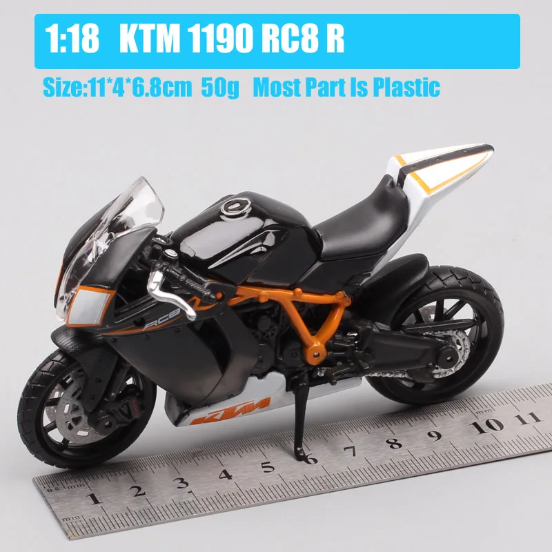 1:18 Scale Bburago 1190 RC8 R Sports Bike Diecast Model Toy Superbike Vehicles Motorcycle Street Rider Children Hobby Souvenir