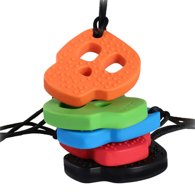Collar de silicona para bebé, mordedor de Calavera, juguete Chewelry sensorial, herramienta de terapia de autismo, necesidades especiales, TDAH,