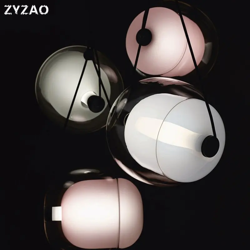 

Nordic Colorful Glass Cover Pendant Lights Living Room Restaurant Bar Kitchen Hanging Lamps Bedroom Bedside Lamp for Home Decor