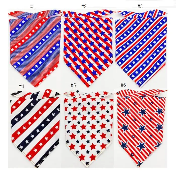 

600pcs/lot Pet Dog Puppy cat polyester Flag bandanas Collar scarf tie handkercheif SN4139