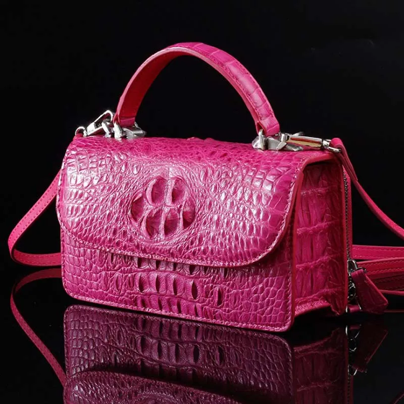 ourui true  crocodile  portable  Little bread  female  Genuine leather  One shoulder  aslant  package women handbag women flap