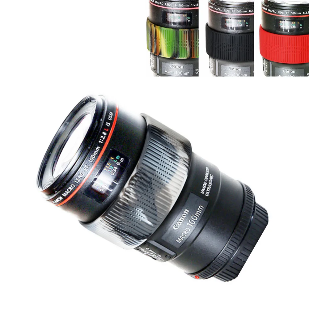 Silicone Focus Ring + Zoom Ring Rubber Band Protector for Canon EF 100mm f/2.8L IS USM Lens