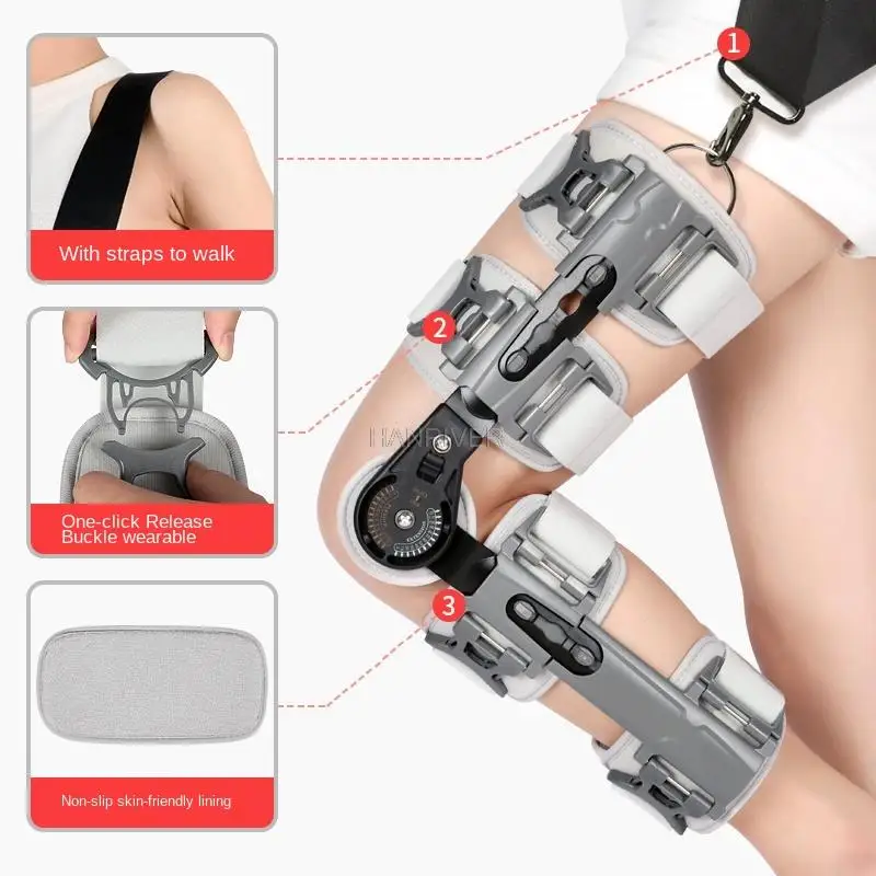 Knee fixation support patellar fracture meniscus rehabilitation ligament injury knee leg adjustable protection