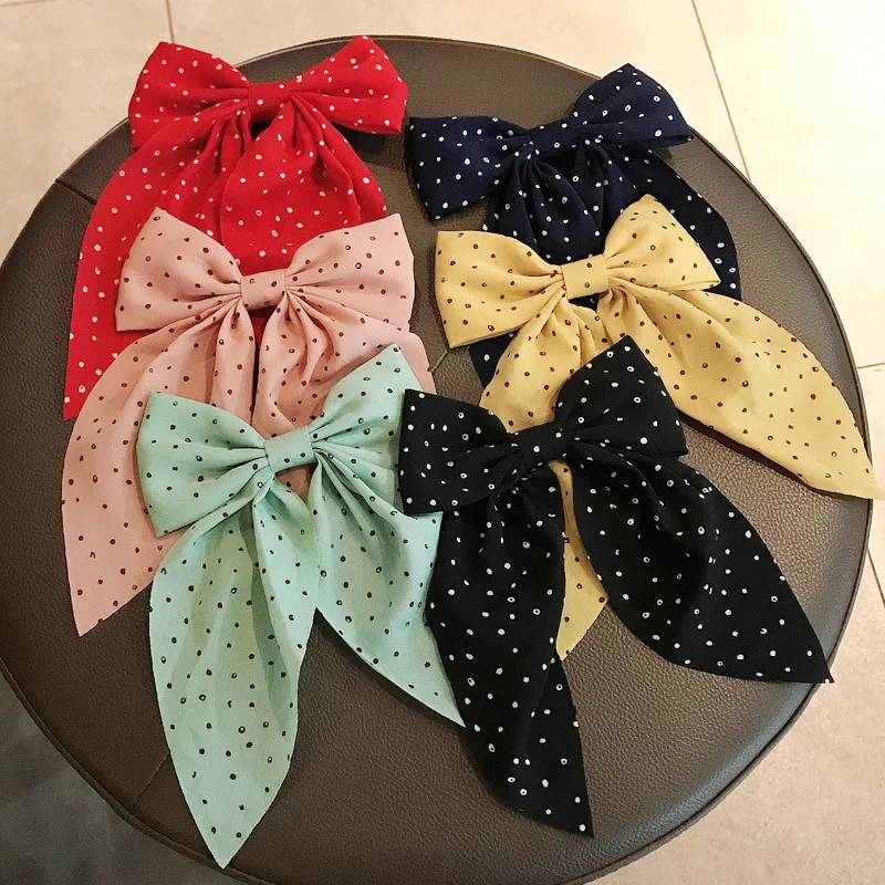 Multiple Styles New Fashion Beautiful Cloth Sweet Flowers Dot Big Bow Hairpin Barrettes Women Girls Hair Accessoriesr Headwear