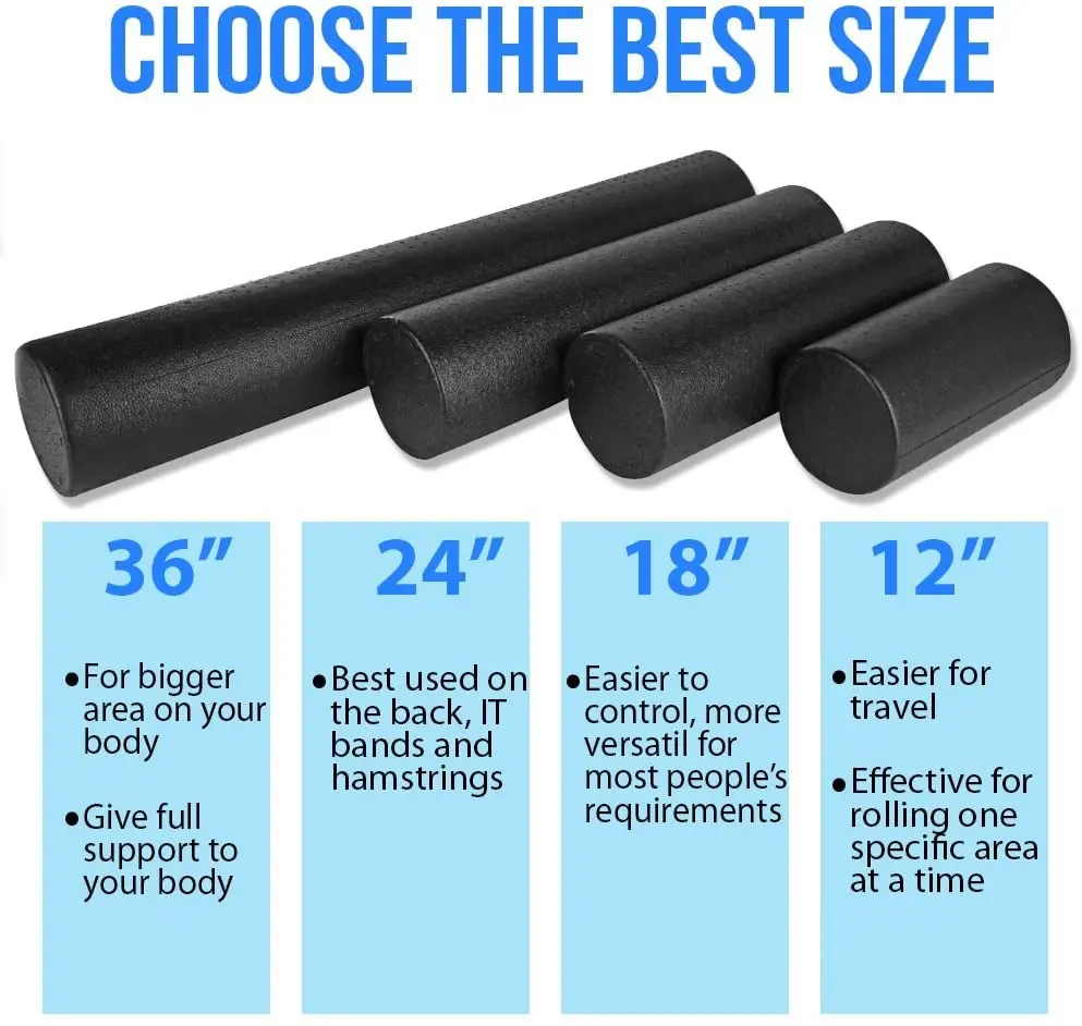 Yoga Massage Column Exercise Foam Roller  EPP High Density Massager Physical Therapy Deep Tissue Muscle Massage 30/45/60CM