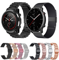22mm Metal Bands For Huami Amazfit GTR 47mm 2e Pace Stainless Bracelet For Xiaomi Amazfit Stratos 2 2S 3 Zepp Z Mesh Loop Strap