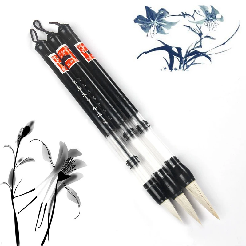 Hot Selling S/M/L Water Brush Chinese Japanese Calligraphy Reusable Adjusted Pen Practice White Head Brush