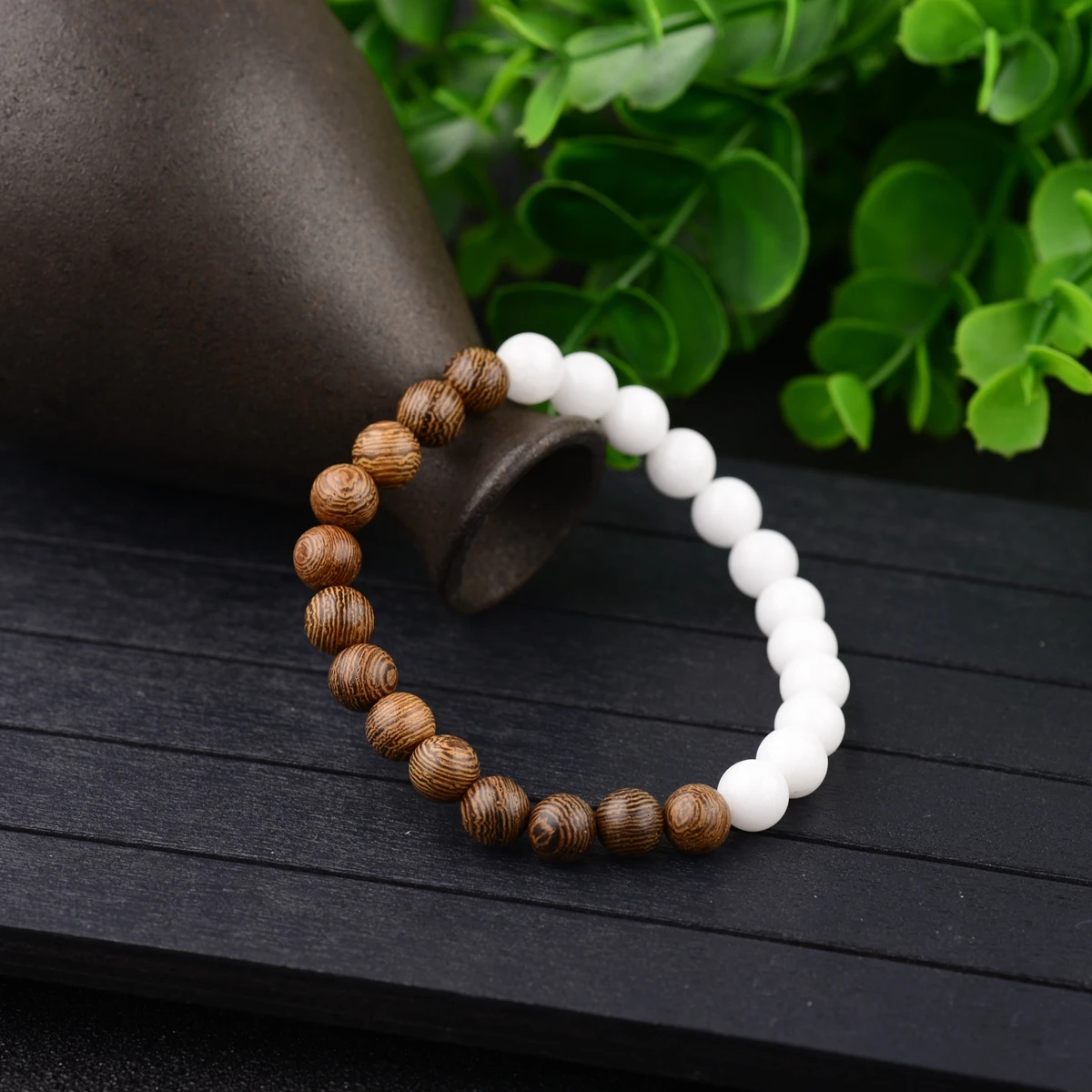 8mm New Natural Wood Beads Bracelets Men Ethinc Yoga Elasticity Bracelet Women Prayer Jewelry Meditation Bracelet Homme