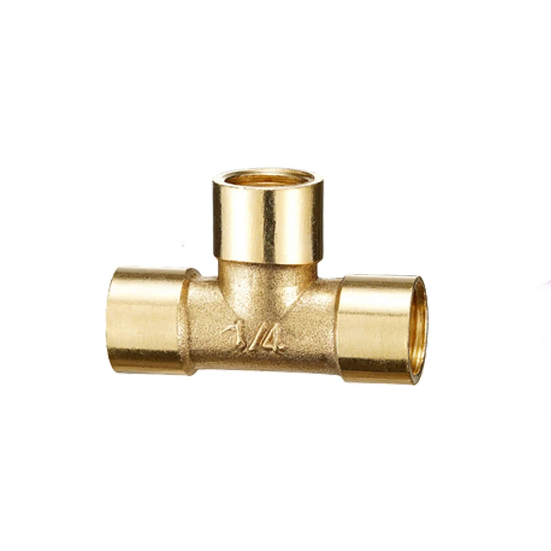 Empalmador de latón en forma de T, Conector de púas de cobre, adaptador de acoplador de aire, agua y aceite, manguera de 3 vías, 1/8, 1/4, 3/8, 1/2"