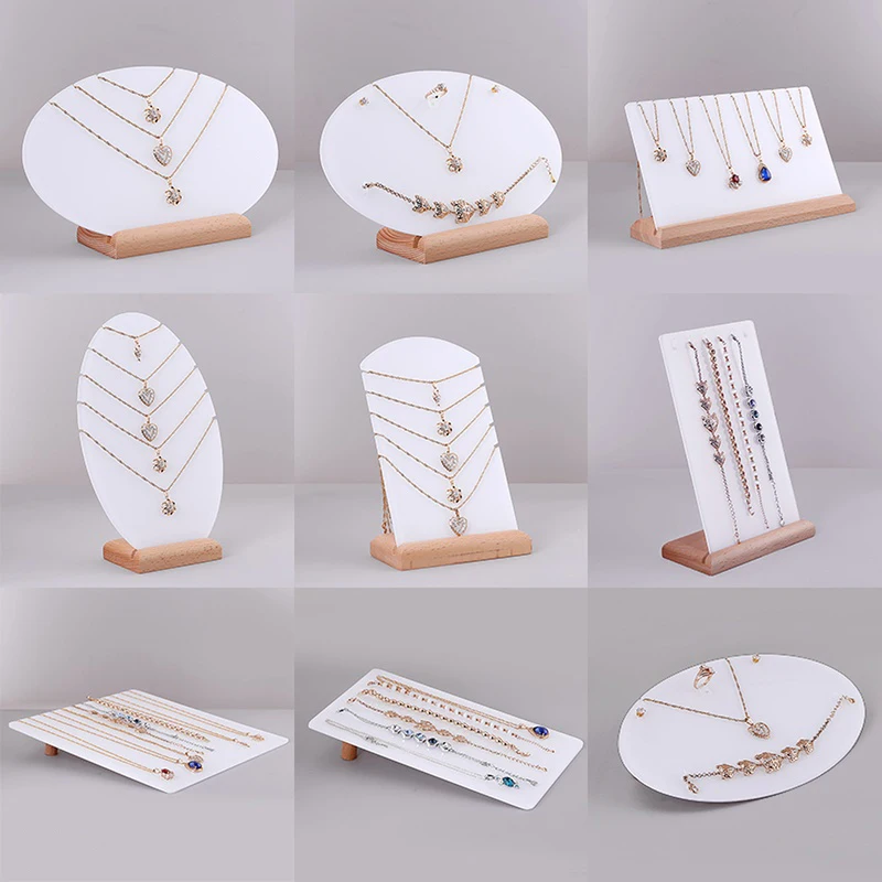 

Wooden and acrylic earring holders necklace stand for jewelry bracelet holders jewelery organizer jewellery display case Hanging