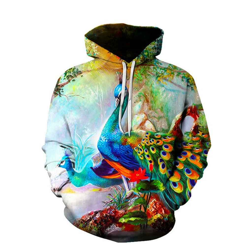 

3D Printed Hummingbird Peacock Garden Hoodie and Sweatshirt Parrot Harajuku Fashion Men hoodies Unisex Casual Jacket pullover