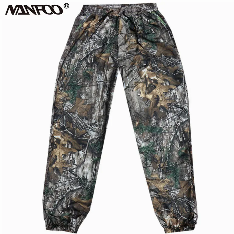 Ultra Thin Men\'s Summer Hunting Fishing Full Pants Polyester Breathable Jungle Trousers Outdoor Bionic Camouflage Ghillie Pants