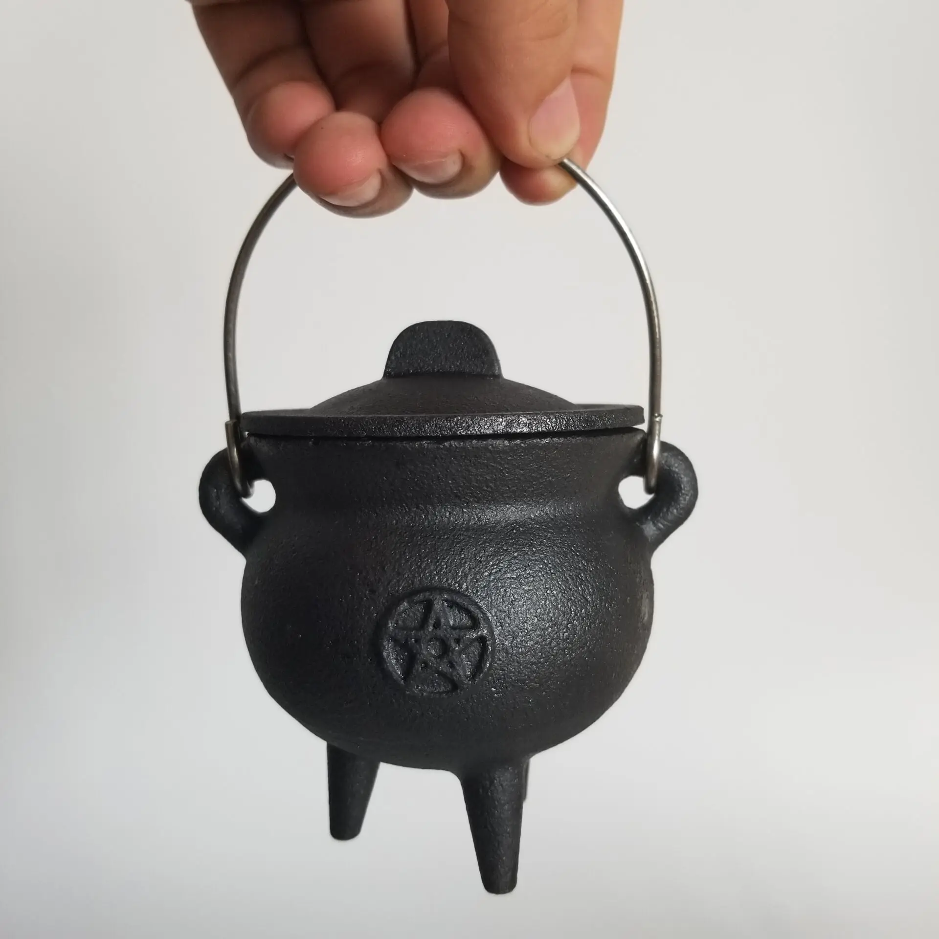 Pentagram Pentacle Cast Iron Cauldron For Candle Holder