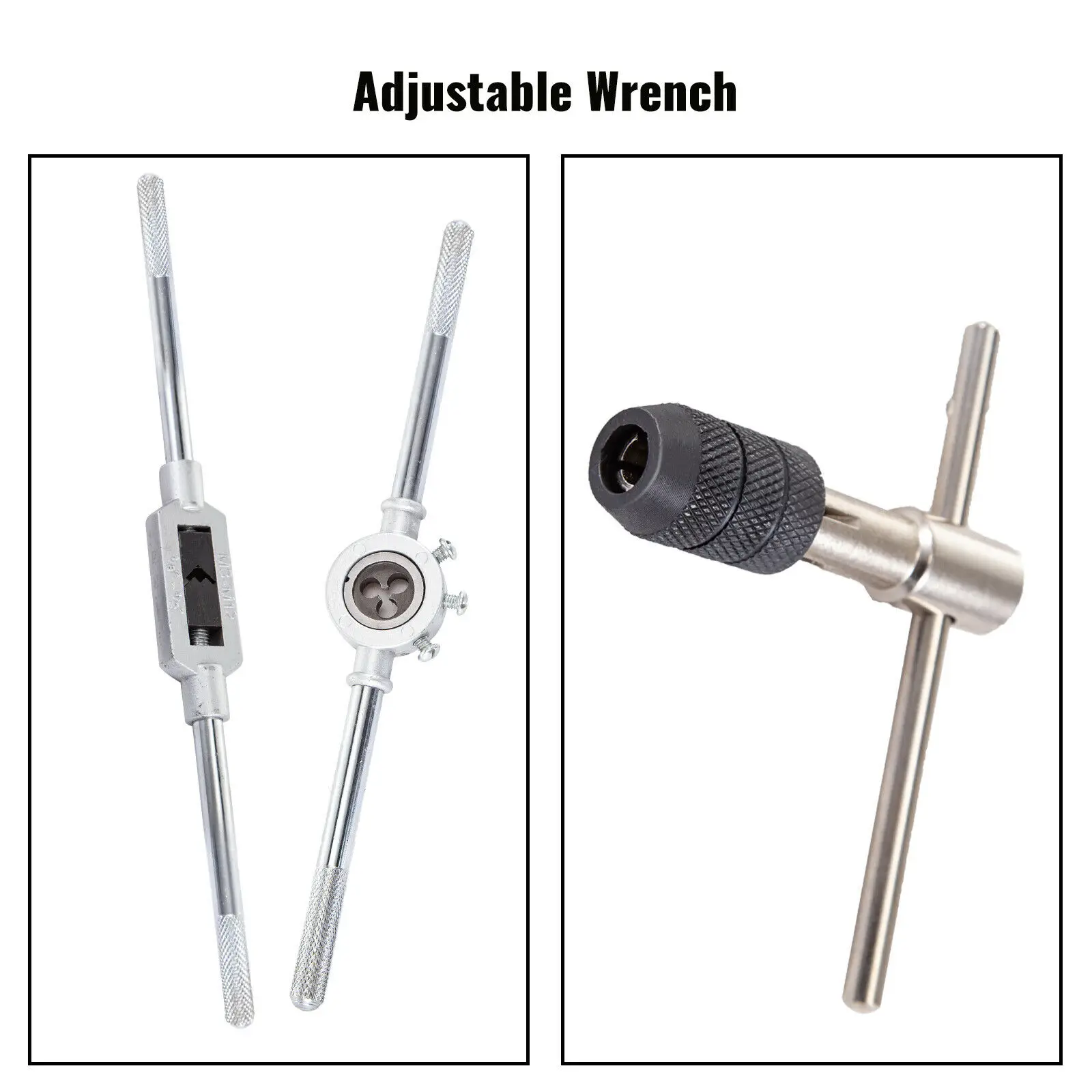 VEVOR 60 PCS Set di maschi e matrici strumento di filettatura manuale in acciaio al carbonio con chiave per cacciavite con calibro a vite per la lavorazione dei metalli del modulo