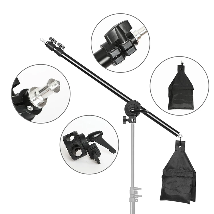Photo Studio Kit Tripod Light Stand Cross Arm With Weight Bag Photo Studio Accessories Extension Rod 53 -133CM Backdrop Stand