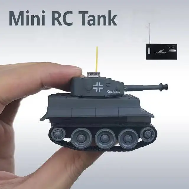 4CH Mini RC Tank Car Electronic Radio Micro Model High Simulation Remote Control Electronic Tiger Tank Boy Gifts Toys For boys