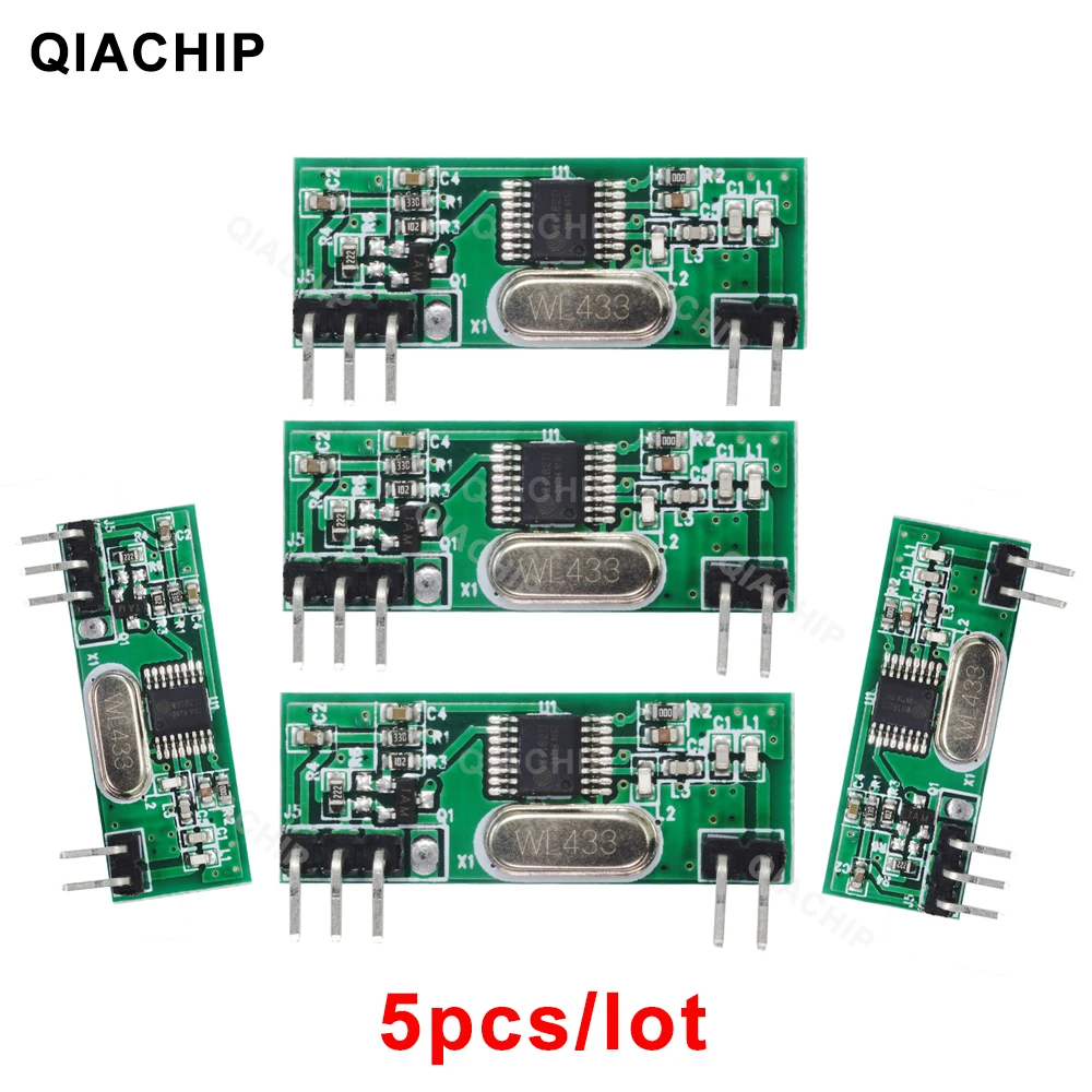 QIACHIP 433mhz Universal RF Receiver Module Superheterodyne UHF ASK/OOK Demodulation 433.92Mhz Remote Switch Wireless Diy Kit