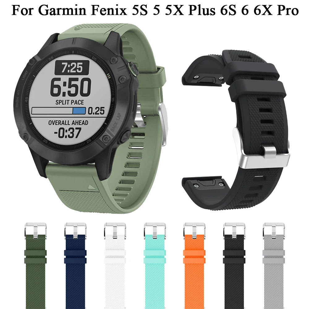 Silicone Band For Garmin Fenix 6 6X 6S Pro 7 7X 7S 5 5X 5S Plus 945 Watch Strap Quick Release 20 22 26mm Watchband Wris Bracelet