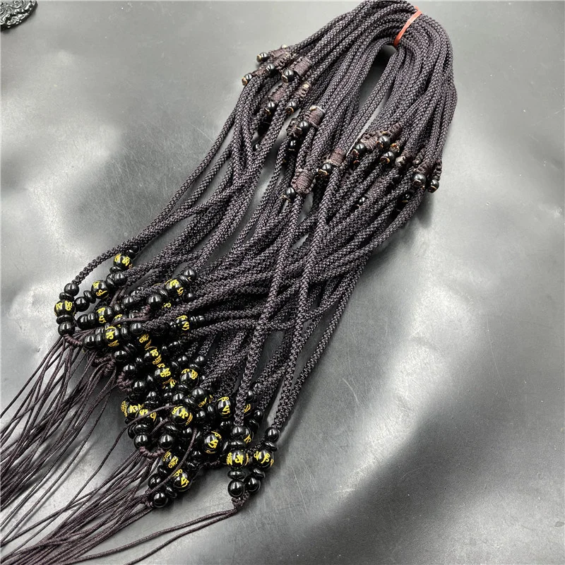 Hot Selling Natural Hand-carve Retractable Necklace Cord Fashion Jewelry Accessories Men Women Luck Gifts