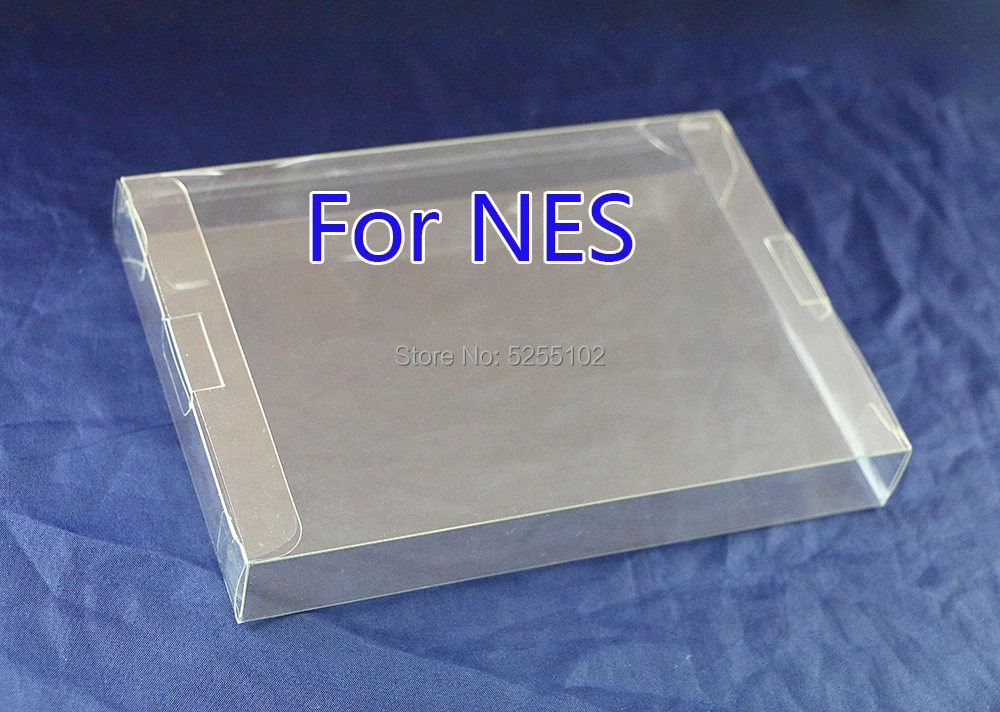 2pcs plastic PET for NES Protector Case for Nintendo game boxes Clear transparent for 8-bit for NES Game Box CIB games