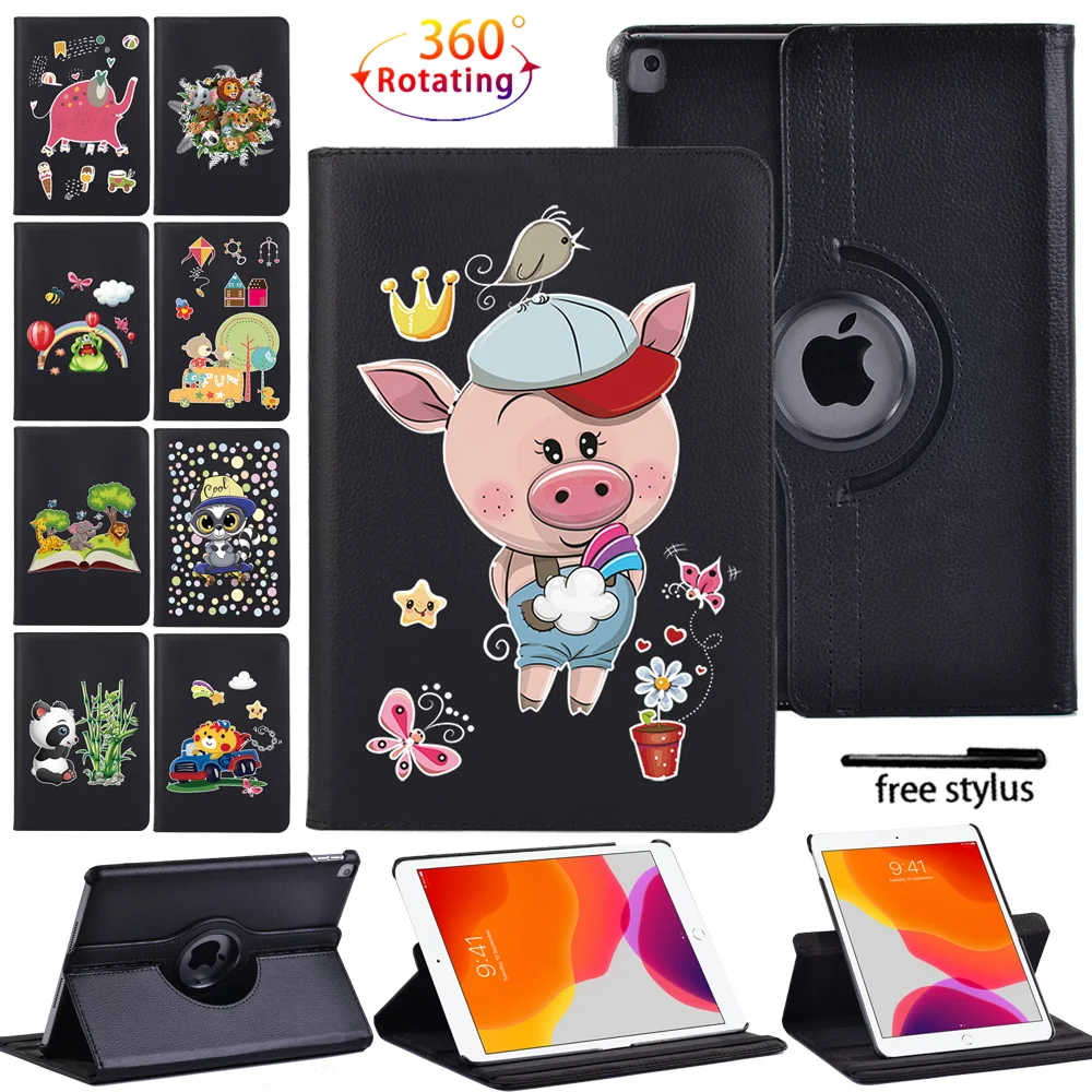 

for ipad 9 10.2 inch 2021 PU Leather Case 360 Degree Rotating Stand Smart Cover with Auto Sleep Wake for iPad 9th generation