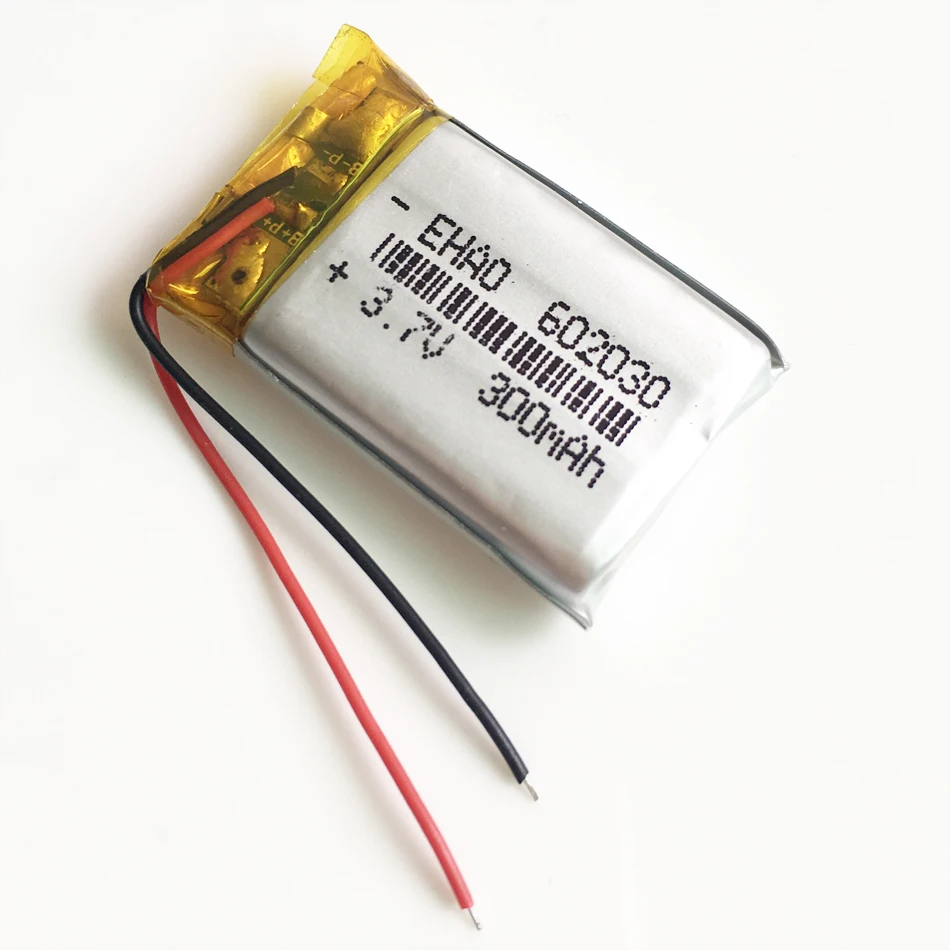 3.7V 300mAh Lithium Polymer lipo Rechargeable Battery 602030 for MP3 MP4 Bluetooth GPS Headset Camera