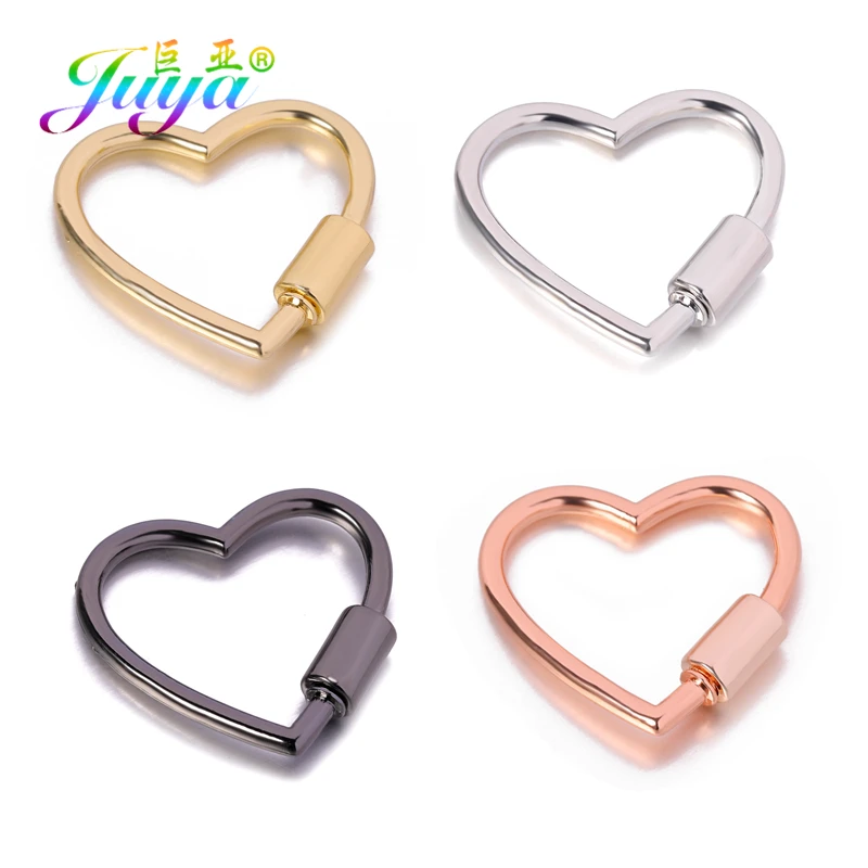 Juya 4pcs/Lot Wholesale DIY Punk Jewelry Accessories Supplies Metal Screw Sprial Clasps For Handmade Pendant Jewelry Making