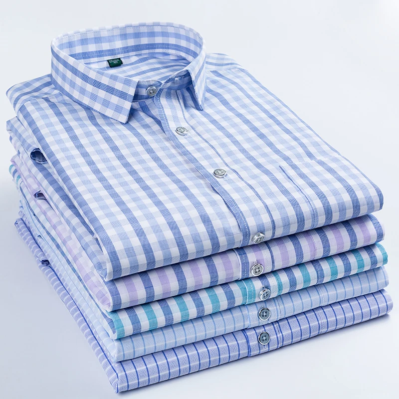 Man High Quality Men's clothing Casual Shirts Leisure Design Plaid Men's Social Shirts Short Sleeve Men's Dress Shirt  Men D88