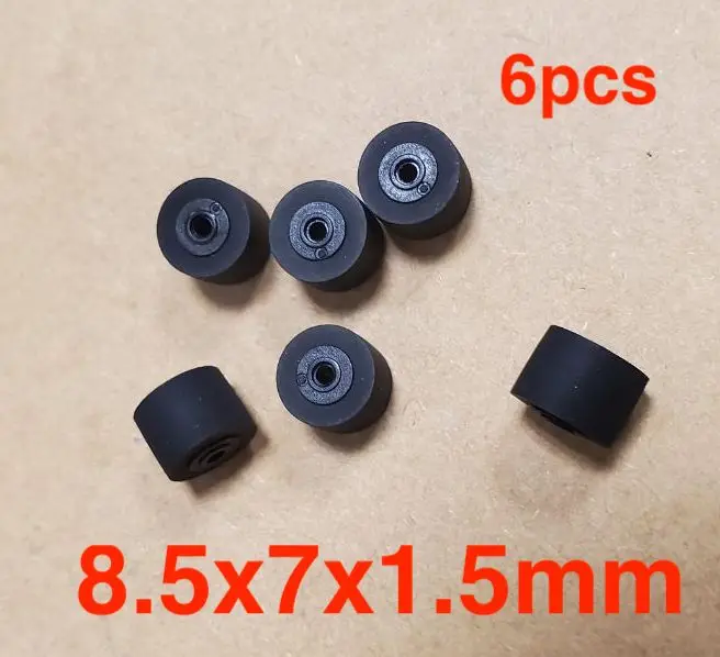 6pcs 8.5mm*7mm*1.5 wheel belt pulley rubber audio pressure pinch roller for vintage cassette deck tape recorder Stereo player