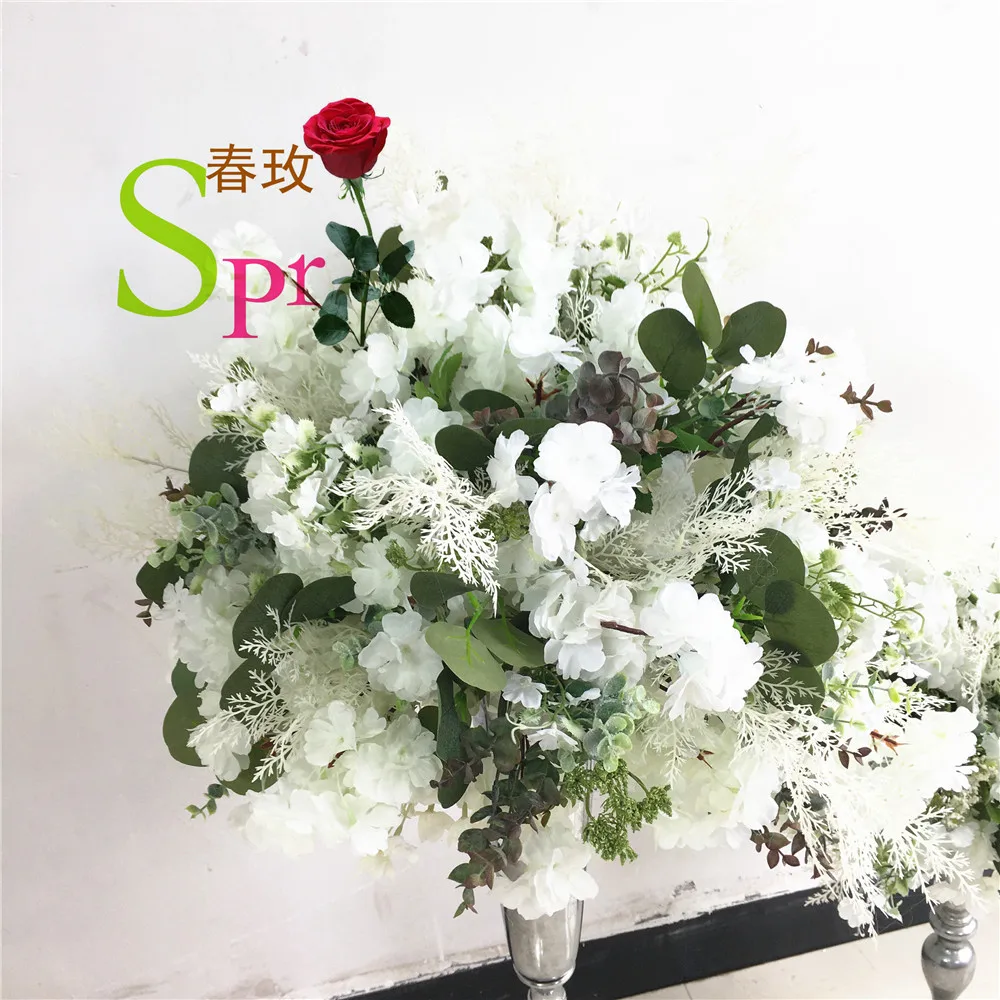 SPR Desk Artificial Hydrangea Sunflower Pampas Arrangement Decoration Stand Wedding Centerpieces Flower