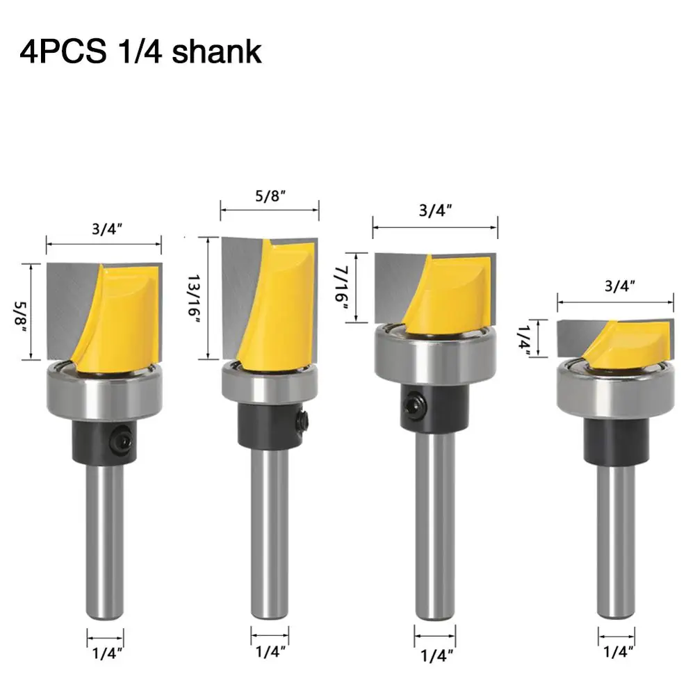 Trim Router Bit Set - 1/4\