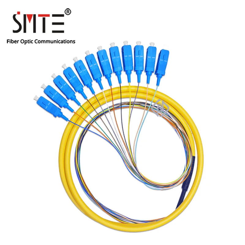 

SMTE 12 Core Pigtail Fiber Optic UPC SC Patch Cord 0.9mm 1~2 Meters Cable ODF Fiber Jumper Simplex FTTH