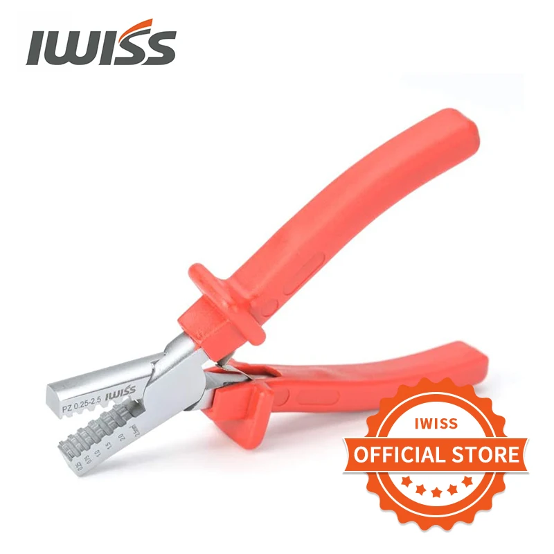 

IWISS PZ-0.5-2.5 Crimping Plier Crimp Tool for Wire Ferrule 0.5–2.5 mm² for Insulated Crimp Bootlace Ferrule with Plastic Collar