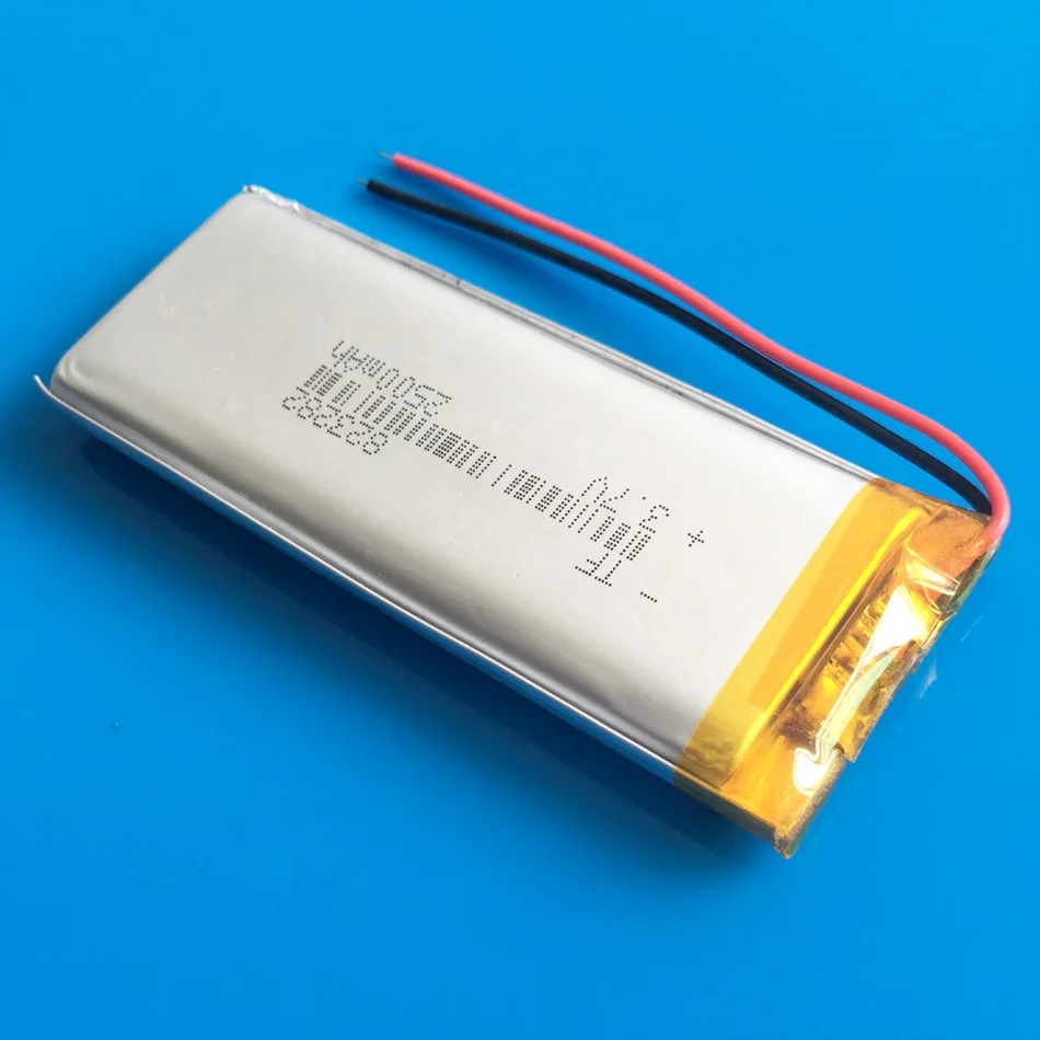 3.7 baterai isi ulang lithium Lipo polimer 2500 V 823282 mAh untuk GPS Bluetooth DVD PDA PAD power bank e-book kamera tablet PC