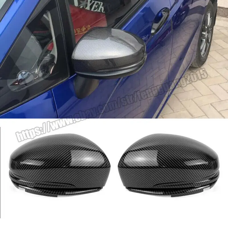 

For Honda City 2015 2016 2017 2018 ABS Carbon Fiber Rearview Mirror Cover Trim 2pcs