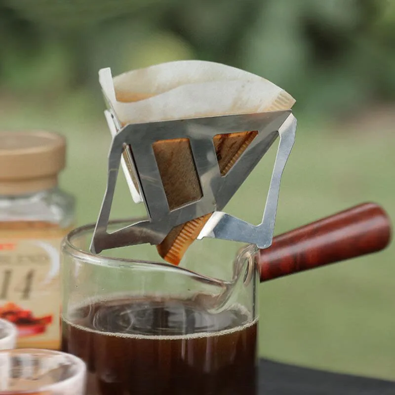 Aço inoxidável suporte de filtro de café ao ar livre filtros de café dripper suporte portátil gotejamento rack dripper