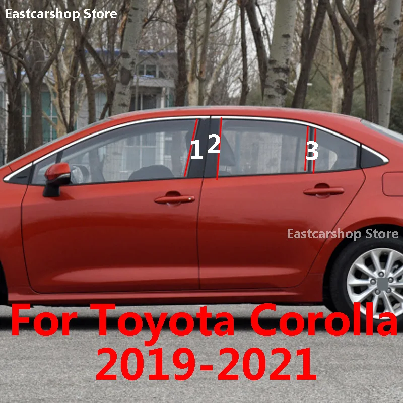 

Для Toyota Corolla 2022 2021 2020 2019 Автомобильная средняя Колонка PC оконная отделка украшение B C полоса для столба наклейка аксессуары