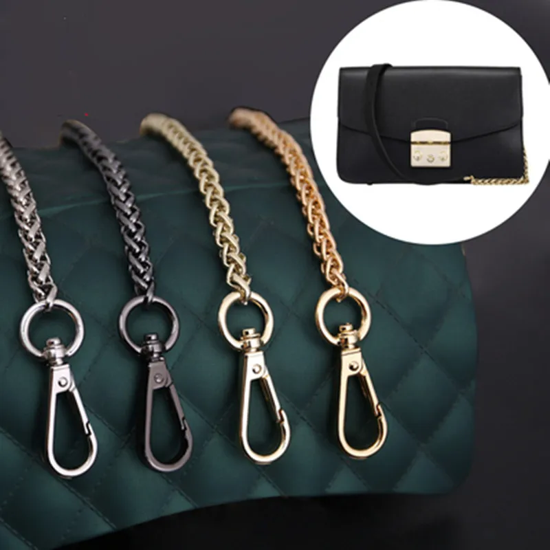 10cm-140cm Gold  Silver Gun Black 7mm Metal Replacement Chain obag handles Shoulder Bag Straps for Handbags Purse Handles