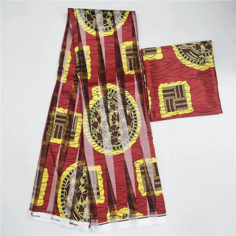 Beautiful Design Imitated Silk Fabric African Print Fabric Nigerian Ankara Fabrics African Wax Prints For Party 6yards ! P10621