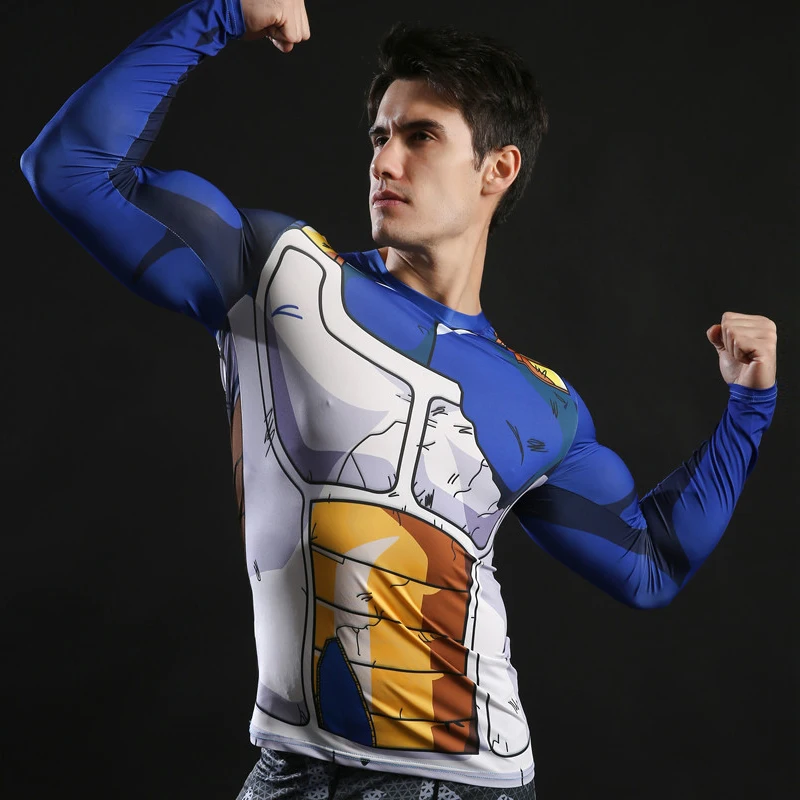 Vegeta 3d printed t shirt men Compression Shirt Cosplay Costume Clothing Sports Quick Dry Fitness Long Sleeve Summer Tops Male